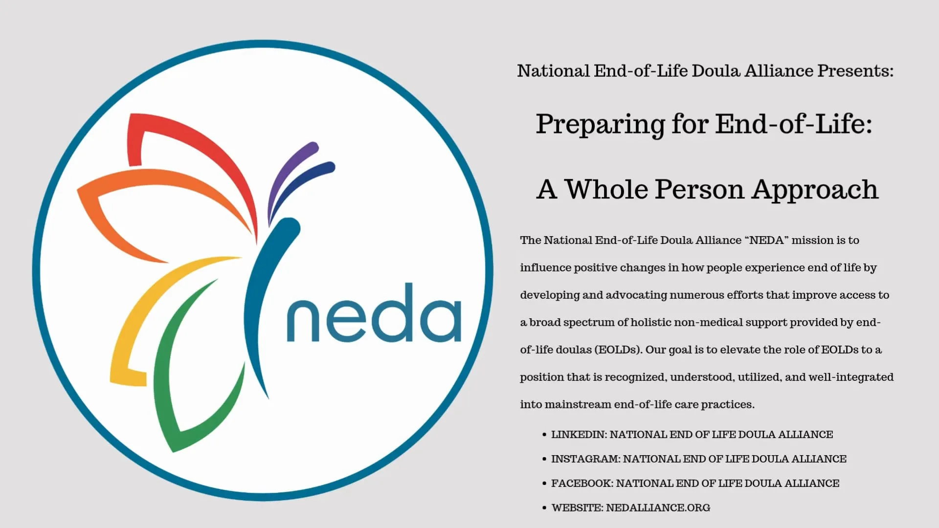 Preparing for End-of-Life: A whole Person Approach